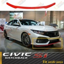 For 2017-2021 Civic Hatchback Si Hfp Style Front Bumper Lip Spoiler Glossy Red