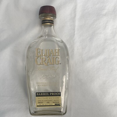 Elijah Craig Barrel Proof (Empty Whiskey Bottle) 124.2 Proof Batch B523 W/CORK!!