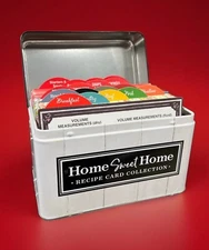 New Home Sweet Home Recipe Card Collection Cottage Core Tin - Over 200 Recipes