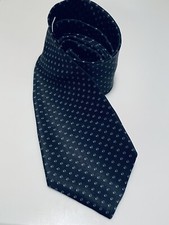 100 Italian Printed Silk Tie Dark Blue  tiny cubic Designs. RBM 59  x 3 7/8  