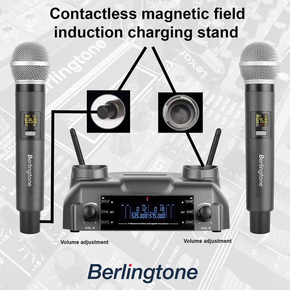 Berlingtone BR-60UM Wireless Microphone System Dual Wireless Mics, rechargeable - Image 2 of 4