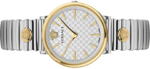 Versace VE8104922 V-Circle Lady weiss silber gold Edelstahl Damen Uhr NEU - Bild 3 von 8