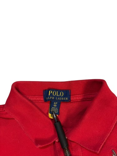 Polo Ralph Lauren Polo Bear Long Sleeve Polo Red Boys Size Small Alpine Ski - Picture 3 of 9