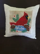 Embroidered/Applique Interchangeable Seasonal Pillow Cover