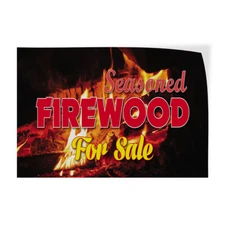 Decal Stickers Seasoned Firewood for Sale B Vinyl Store Sign Label Business