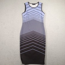 Apt 9 Womens Sleeveless Jersey Knit Dress Midi Blue Black Size 10
