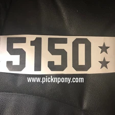 5150 with Stars Decal Sticker For Guitar Matte Black
