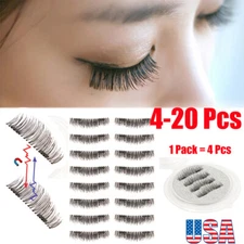4Pcs Magnetic Eyelashes 3D Handmade Reusable False No-glue Magnet Eye Lashes AAA