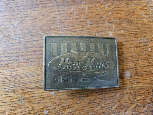 Vintage Moor mans Beef Company Promotional Advertising belt buckle 3"