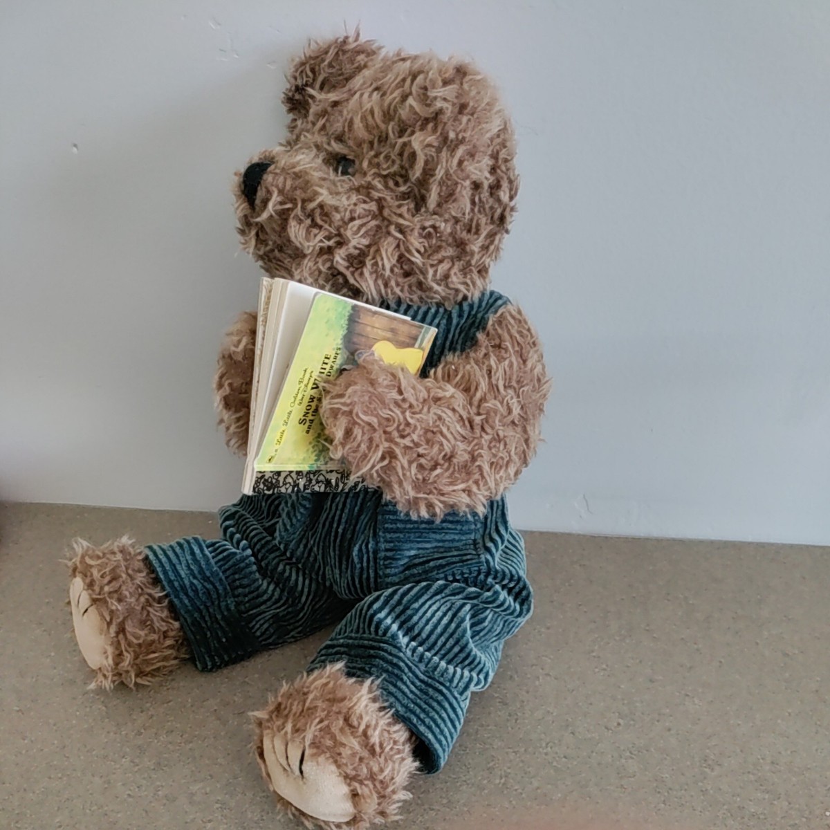 Ty Bear 1993 Green Overalls Reading Snow White Little Golden Book