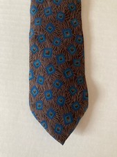 Envoy Men's Necktie Tie Silk Satin Black Gray Blue Geometric Made in USA