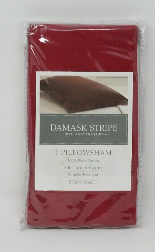 Charter Club ピローシャム 枕カバ500TC ピマコットン 2 Charter Club Damask Stripe 500 TC Pima Cotton Pillow Sham STANDARD