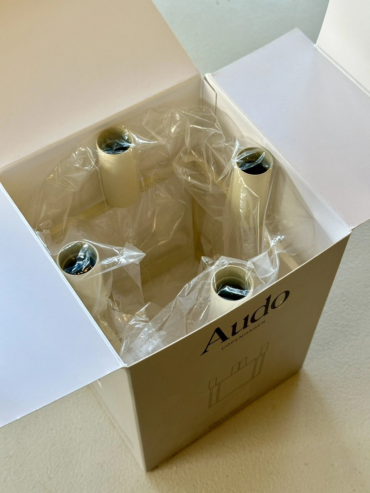 Audo Copenhagen Kubus 4 Candle Hol Made In Denmark Ivory