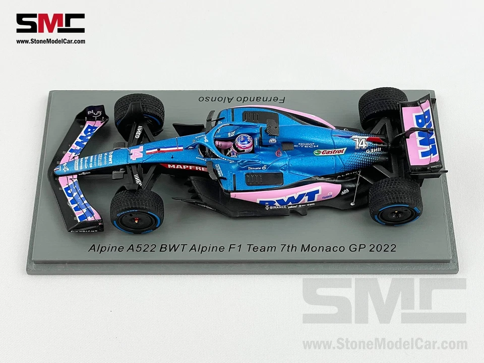 Alpine Renault BWT F1 A522 #14 Fernando Alonso GP de Mónaco 2022 1:43 Spark S8520 Foto 2 de 4