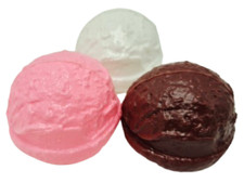 Play Food Vintage Ice Cream Scoops Strawberry, Chocolate, Vanilla