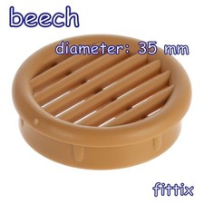 Round plastic duct vent to cover a round ventilation opening, beech,  35 mm