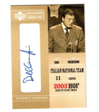 Dino Meneghin 2003-04 Upper Deck Legends HOF Induction Inks Autograph Auto Card
