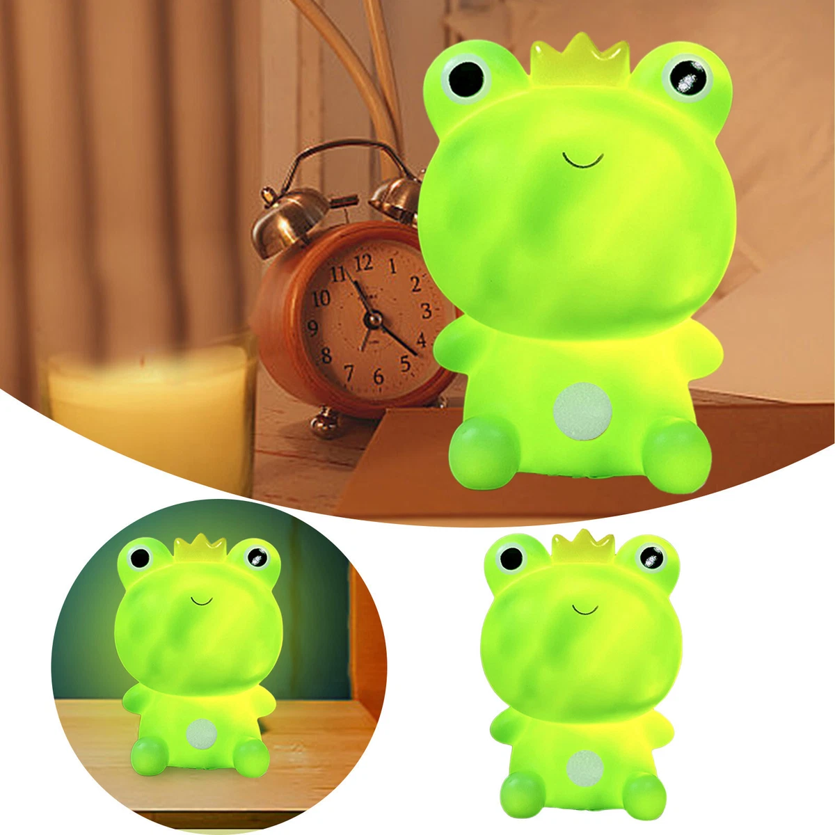 Kids Frog Shaped Night Light Rechargeable Silicone Frog Night
