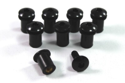 8x Black Anodised Aluminium Motorcycle Wind Shield Screen Bolts Fairing Bolt Kit