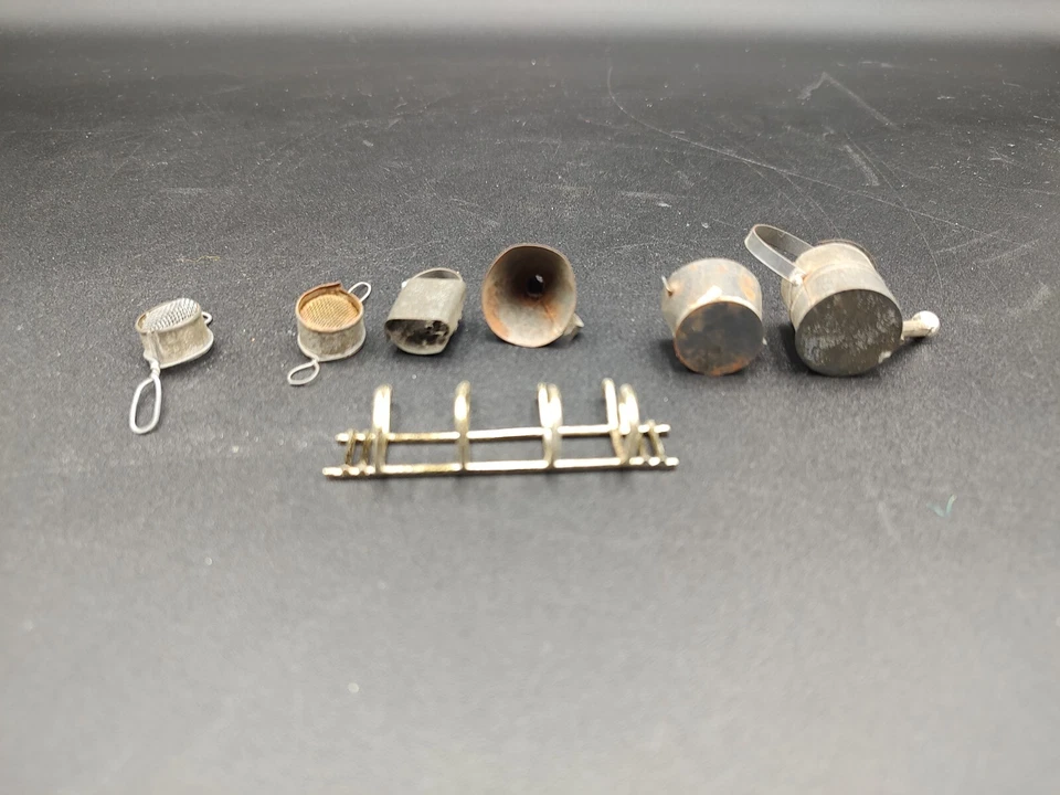 7 artículos de jardín de hadas de metal oxidado vintage cubo regadera embudo   Foto 4 de 4