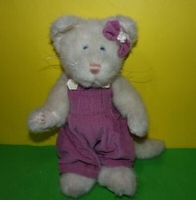 Boyds 11" Kattelina Purrsley Kitty Cat Jointed Bean Plush Mauve Jumper