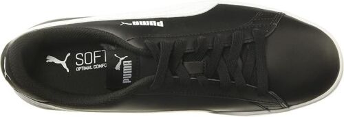 Puma Black White Leather Shoes Men's Comfort Casual Classic Sport Lace Smash V2L - Picture 3 of 7
