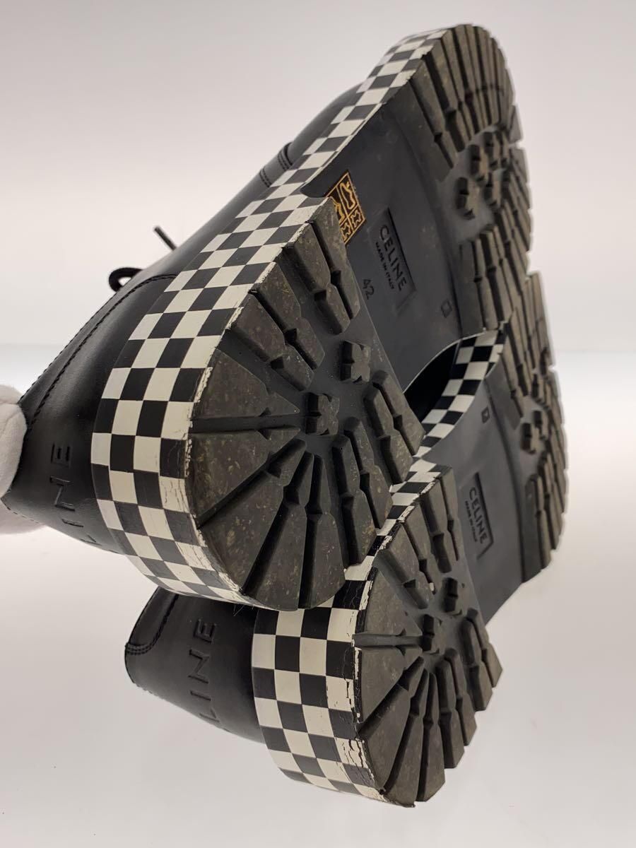 CELINE dress shoes checker derby 42 Black leather RA04 Used CELINE dress shoes checker derby 42 Black leather RA04 Used