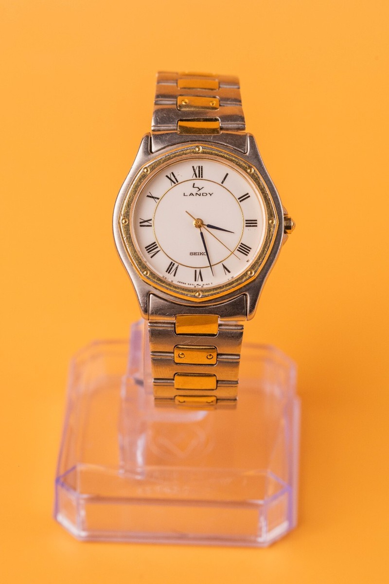 Seiko 7N01-6000 Two Tone Roman Numernal 32mm Mens Quartz Watch | eBay