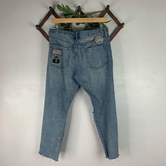 PacSun Embroidered Patchwork Cropped Distressed S… - image 6