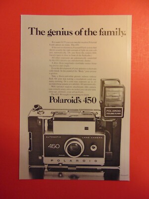 1971 POLAROID 450 Camera Genius of the Family vintage print ad