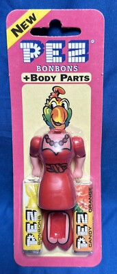 PEZ Body Parts ABENDKLEID Dress Up Set Pink Card Bonbons NON USA c78