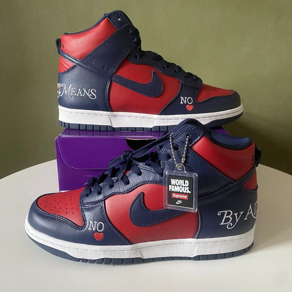 Nike Dunk High Supreme ネイビー/レッド 9.5 Nike Dunk High Supreme Red for Sale | Authenticity Guaranteed