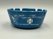 Vintage SANTA FE RAILWAY Railroad Plastic Advertising Ashtray