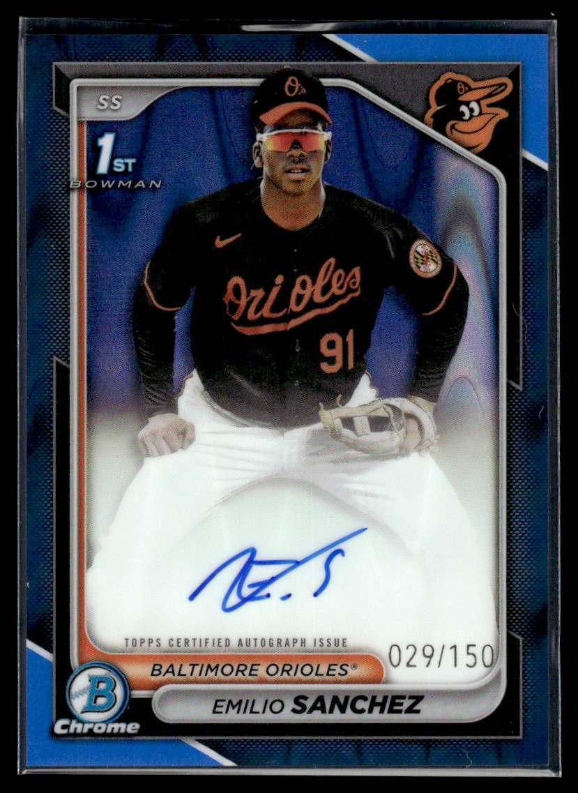2024 Bowman Chrome Auto True Blue Refractor /150 - #CPA-ES Emilio Sanchez
