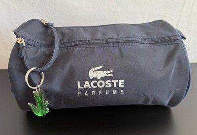 LACOSTE PARFUMS Dark Blue Double Zip Top Toiletries Bag Unisex 10  Long