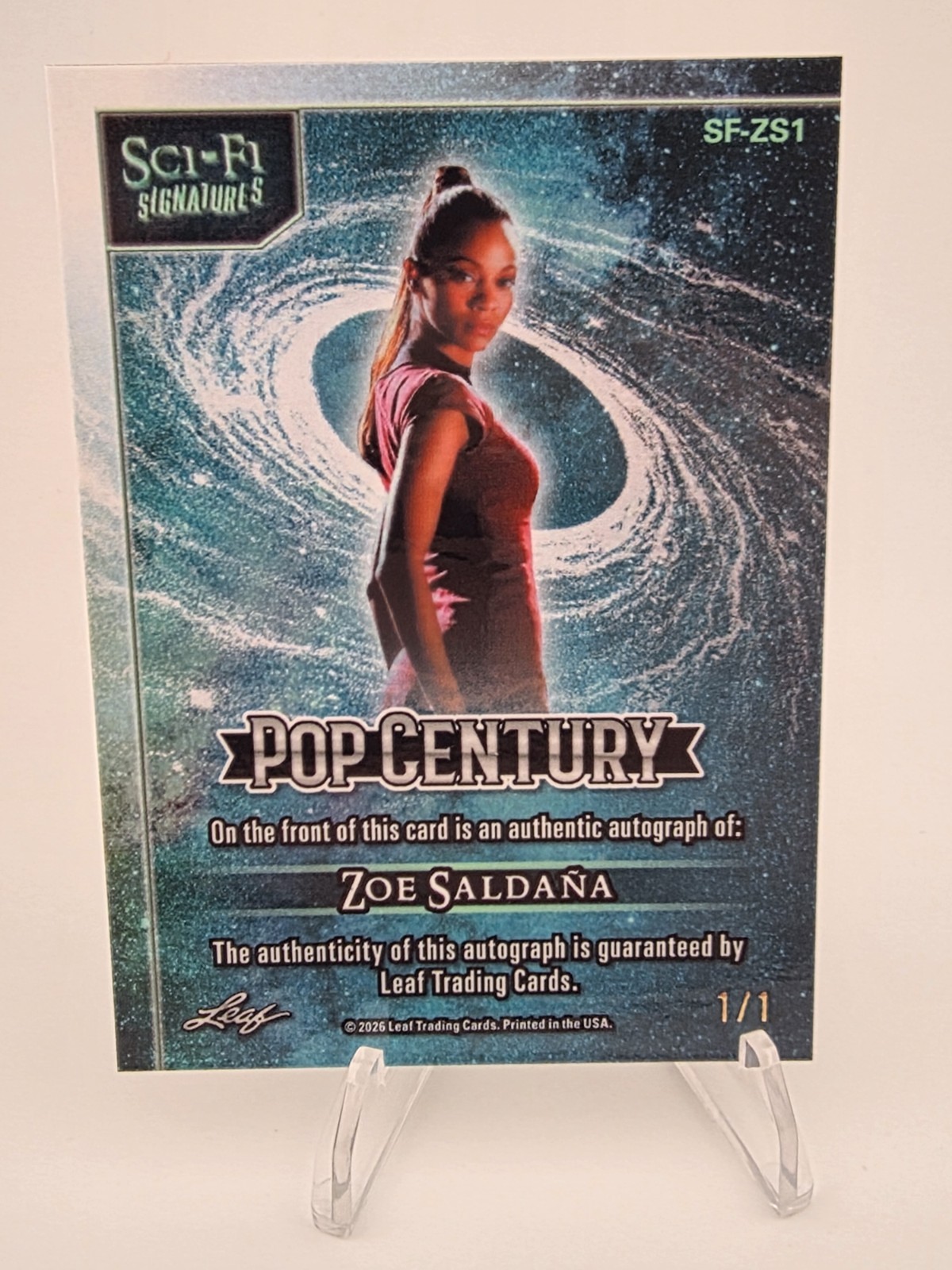 2026 Foglia Pop Century Zoe Saldana Firme Fantascientifiche Auto 1/1 #SF-ZS1 Avatar foto 2