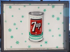 VTG 7up Embossed Light Panel Vendorlator VFA56 60's Snowflake pattern Plastic