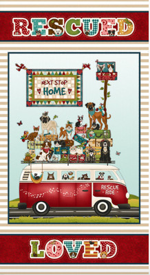 RESCUED Next Stop Is Home Fabric Panel by Henry Glass RARE and HARD TO FIND