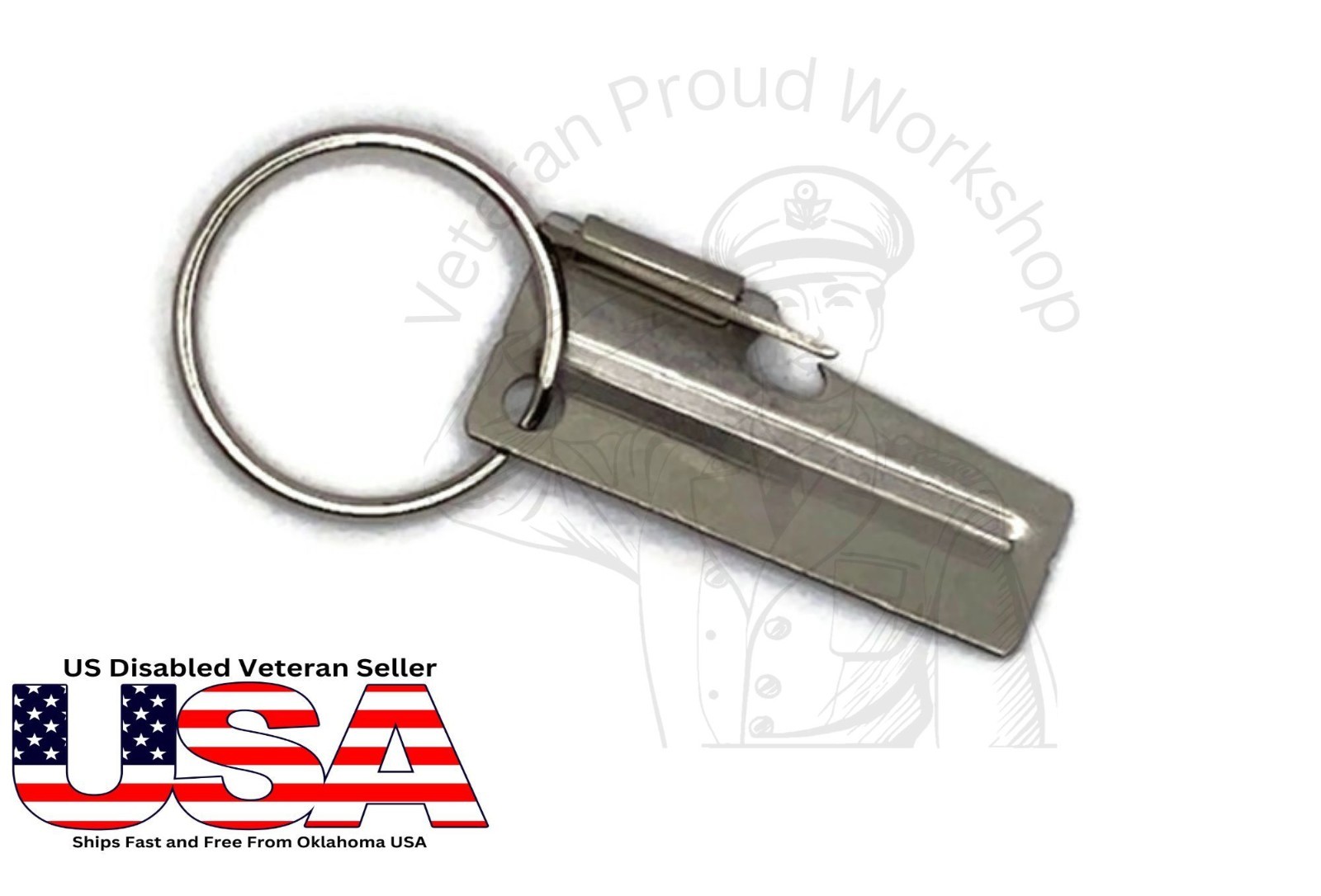 Genuine P38 Can Opener  With Key Ring Military Issue US Shelby Co. Ships Free