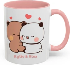 Bubu and Dudu Hug Coffee Mug Cute Cartoon Accent Cup Gift for Tea Coffee Lovers