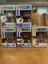 Lot Of 5 DC Heroes Funko Pops (Metallic Chase)- #1, #2, #6, #7, #8