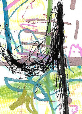 ACEO ATC CARD ''Creature Boyos'' REASOR Original Abstract Painting 2.5x3.5