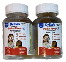 2X Children's Pain  Fever Gummy Bite, Ages 2-11 Years,Orange Vanilla 24 Gummies