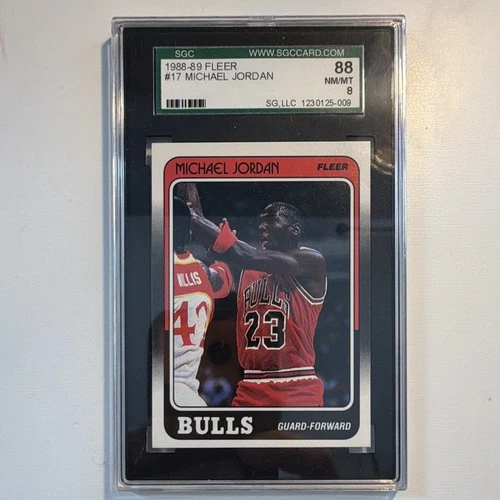 Fleer 1988-89 Michael Jordan #17 Chicago Bulls SGC 88 Graded Trading Card