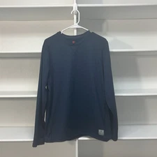 Rugged Elements Sueded Crew Neck Long Sleeve Shirt in Navy Blue Men’s Large