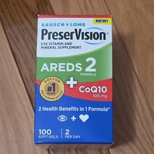 PreserVision AREDS 2 CoQ10 Eye Vitamin, Mineral Supplement - 100 Softgels 05/25+