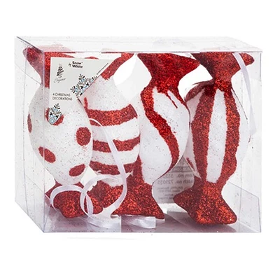 VFM E-STORE Candy Cane Sweet Hanging Christmas Tree Decorations (4 x 9. 5cm Assorted)