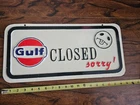Vintage Gulf Gas Ststion Sign - Open / Closed