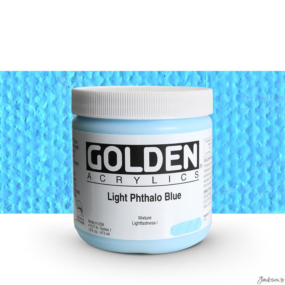 Golden Heavy Body Acrylic Paint 473ml Light Phthalo Blue For Artists Painting