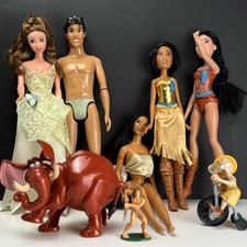Vintage Disney Doll Lot Pocahontas Tarzan Mattel McDonald Toys Figures 90s